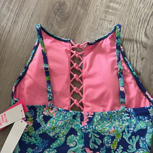 Lilly Pulitzer one piece swimsuit size 12 women’s Corsica blue turtle Ville NWT - Picture 6 of 6